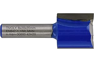 Tivoly XT60642067842 Fraises de défonceuse à rainer droit | 2 tranchants rectifiés au diamant Ø 20mm