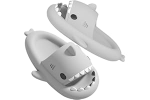 RXLLDOLY Shark Sliders, Cloud Shark Slippers for Women Men Non-Slip Quick Dry Shark Slides Super Soft Open Toe Sandals Pillow Shower Slippers for Indoor & Outdoor