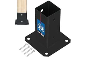 KOTARBAU® Douille à visser - 60 x 60 mm - Poteau en bois carré - Douille de sol - Support de clôture - Plaque de sol - Ancre galvanisée à chaud - Revêtement par pulvérisation