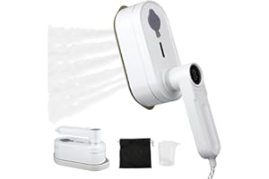 CUTEFACILY Clothes Steamer,Handheld Steamer for Clothes 2-in-1 Travel Iron 8 Heating Modes 180° Rotatable Foldable Handle Portable Steam Iron,Fast Wrinkle Removal for Home Travel Use