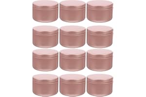FOMIYES 12PCS Candle Tin Round Metal Tins Candle Containers Candle Jars for DIY Candle Wax Making