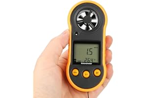 NATUDECO GM818 LCD Digital Anemometer 0-30 m/s Handheld Air Volume Measuring Meter Portable Wind Speed Meter Outdoor Weather Data Collection Environmental Measuring Instruments