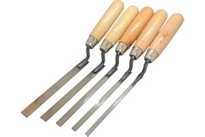 TRADE 4 YOU LTD 5 x Strong Finger Pointing Trowel Set 6 8 10 12 14 mm Flat Spring Carbon Steel Tuck with Wooden Handle (5FTCH)