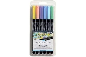 LYRA Aqua Brush Duo, Rotuladores doble punta, paquete 6 unidades, tonos pastel