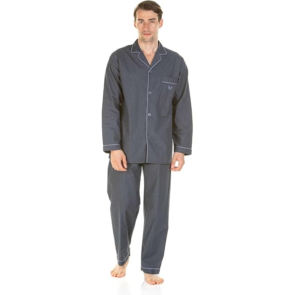 Haigman Pyjama Homme Coton Imprimé - Ensemble Classique Boutonné Confortable
