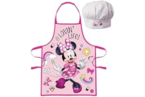 Palleon Minnie - Juego de delantal y gorro de cocinero para niños