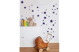 FLOORDROBE CLOTHING Vinyl Star Wall Stickers 64 Various Sizes (Violet)