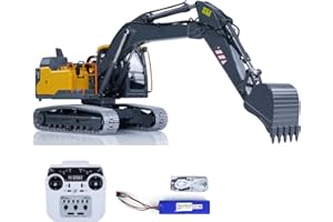 WHEELFUN Double E 1:14 RC Excavadora Modelo para E010 EC160E Aleación Completa Metal RC Engineering Digger Vehículo Motor ESC Servo Luz