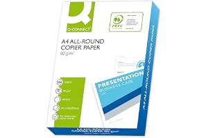 Q-CONNECT KF17215 Kopieringspapper Skrivarpapper / DIN A4, 80 g/m² / 1 x 500 ark / Kvalitetsklass - C / Universalpapper / för