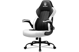GTPLAYER Ergonomic Racing Computer Chair - Height Adjustable, 360° Swivel, Executive Office Desk Chair (White)