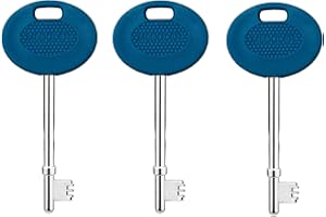 ROKEL Radar Disabled Toilet Key UK – 3 Blue Metal Key for Public Accessible Toilets. Durable, Waterproof, Easy Turn Access, Universal Fit for Elderly & Mobility Impaired Users (Blue, 3 Pack)