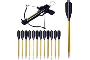 DRFGHK 6.3" Aluminum Crossbow Bolt with Replaceable Broadhead High Precision Target Hunting Arrow Archery Arrows for 50-80 LB Pistol Crossbow, without Crossbow,24