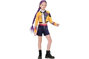 GENERIC Kpounter Idol Group Costumes for Kids, Girls Hunter Star Mira Zoey Mira Print Stage Costume 3PCS Performance Outfits for Halloween Cosplay