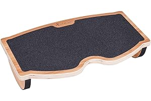 ‎STRONGTEK StrongTek Foot Rest Under Desk, Desk Footrest, Rocking Foot Nursing Stool, Rocker Balance Board, Natural Wood, Non-Slip, Ergonomic Pressure Relief for Posture Support, Home, Office Use (18Wx11L)