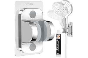 NICEKOOL Soporte para Ducha Ajustable - Soporte Alcachofa Ducha Universal Soporte de Cabezal de Ducha sin Taladro Cursor Brazo de Sujeción, Acero Inoxidable, Impermeable