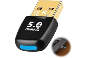Huybaa Dongle Bluetooth 5.4, Clé Bluetooth pour PC, USB Adaptateur Bluetooth, Récepteur Bluetooth, Compatible avec Windows 11/10/8.1/7, pour Casque, Souris, Clavier, Imprimantes