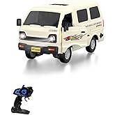 Toy 2.4 GhZ Remote Control Steam Throwing Minibus Full Function Car Rechargeable Led Light Sound Effect Doors Open (beya