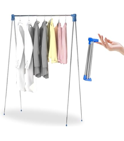 Appendiabiti Pieghevole Con Ruote - Regolabile 99-167cm, Acciaio, Portata 30kg - Per Casa O Negozi - Foto 3