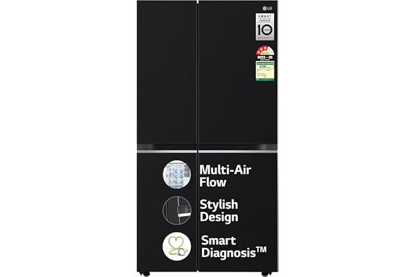 LG 655 L, 3 Star, Frost Free Smart Inverter Double Door Side by Side Refrigerator (GL-B257HWBY, Western Black, Express Freezing | Multi Air-Flow)