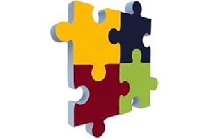 platino24 Schallabsorber-Set Puzzle aus Basotect G+ mit Akustikfilz, Akustikbild aus 1x Nachtblau, 1x Bordeaux, 1x Sonnengelb, 1x Hellgrün