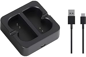 YUWING Ring Battery Charger Station, Compatible with Ring Doorbell 2/3/3Plus/4, Spotlight Cam/Solar Floodlight and Stick Up Camera Solar Cells (Dual Port)