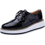 Platform Oxfords Wedge Heel Brogue Shoe 