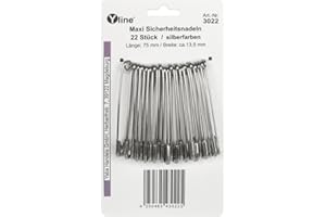 Yline Imperdibles grandes (22 unidades, 75 mm), color plateado