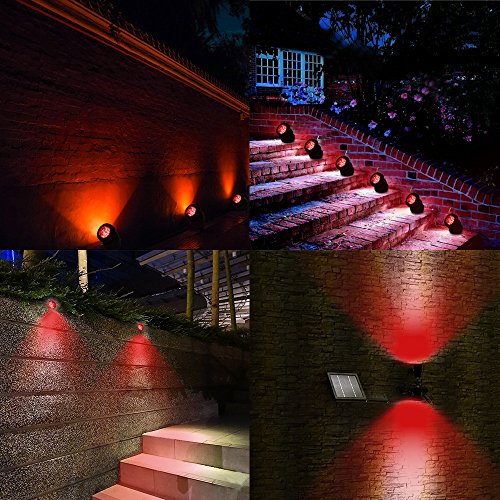 Keynice Solar LED Spot Leuchten mit Dämmerungssensor 3 GRB Spots nach IP68 wasserfest, Solarpanel versorgt und mit automatischer Schaltung für die Dekoration im Garten und andere Anwendungen - 3