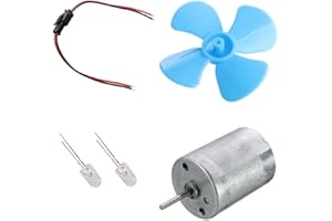 BIlinli DIY Kits 6-9V Wind Turbine Micro Motor/Mini Blue Leaf Paddle/Diodes/Cables