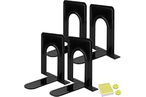 Qualsen Serre - Libro Originale a Cuneo per Libreria, in Metallo, Stampa a Libro, Nero, Serra, Libri, 4 Pezzi, Fermalibri, Blocco Libro, per Scaffale, Ufficio, Casa, Scuola, 17 x 12 x 15 cm