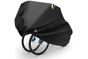 LIHAO Telo Copri Bicicletta Impermeabile Anti-UV per 2 Bicicletta, Copribici Copertura 190T Custodia Protettiva per Bicicletta - 200×90×110cm, Nero