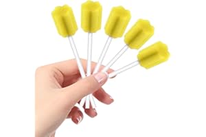 ‎HANSAGT MEDICAL 250 Stück Mundpflegestäbchen, Einweg Mundpflege Schwamm Tupfer, Mundpflege Mundhygieneschwamm, Geschmack Lemon, Sterile Tupfer für die Mundhygiene in Zahnarztpraxen (Gelb)