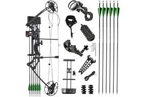 MILAEM Arcs compounds avec flèches en Carbone Arc à poulies de tir à l'arc Arc de Chasse 30-40lbs réglable Arc Adulte tir en Plein air droitier