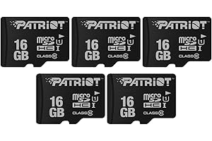 Patriot Memory Tarjeta de Memoria Flash MicroSD de la Serie LX de 16GB - PSF16GMDC10 - Paquete de 5 Piezas
