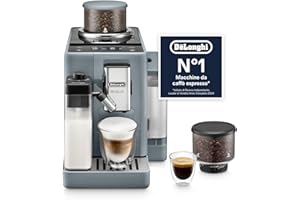 DE'LONGHI De’Longhi Rivelia – Perfetto Macchina da Caffè Automatica, LatteCrema Montalatte Automatico, 16 Bevande in un Solo Tocco, Display Touch a Colori, Contenitori Intercambiabili, Grigio (EXAM440.55.G)