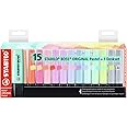 Evidenziatore - STABILO BOSS ORIGINAL Pastel Desk-Set - 15 Evidenziatori in 14 colori assortiti