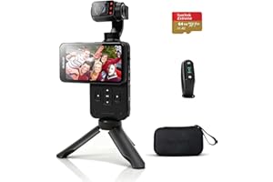 ORDRO M5 Creator Combo, Pocket Camera, 3-Axis Stabilization, Portable Video Camera with 1/2.5'' CMOS & 4K 60fps Video, Face Tracking, 3.5inch Rotatable Touchscreen, Vlogging Camera for Youtube
