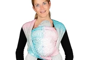 Hoppediz gewebtes Baby-Tragetuch ab Geburt, Neugeboren bis Kleinkind, 100% kbA-Baumwolle (Bio), Jaipur creme 5,40 m