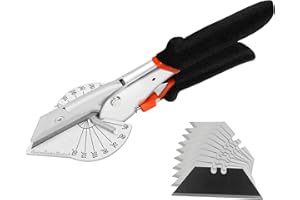 FLORA GUARD Miter Shears - 45 to 135 Degree Multi Angle Trim Cutter, Gasket Shear for Cutting Soft Wood, Plastic, PVC and More, Including 10 Spare Blades