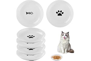 HAOYULUO 6 Stück Futternapf Katze,Katzennapf Keramik mit Rutschfestem Gummiboden,15 cm Durchmesser, Katzennapf für Haustierkatzen und Welpen (6)