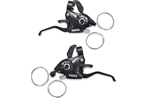FOMTOR 1 paire de leviers de vitesse de vélo 3 x 7/8 vitesses Levier de vitesse Bike Shifter Lever/gauche/droite (3 x 7 21 vitesses)
