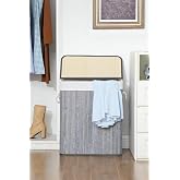 Deconox Handmade Wicker Folding Laundry Basket Rectangular 72 Liter (40cm*30cm*61cm), Laundry Made of Natural Material