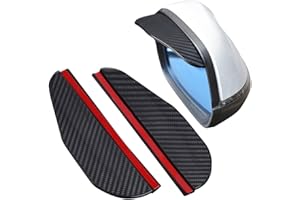 SILULCM 1 Pair Car Side Wing Mirror Rain Protector Cover Cap Smoke Guard Universal Carbon Fiber Rear View Side Eyebrow for SUV Truck Accessories
