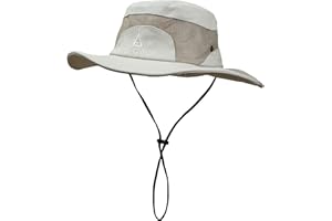 JAOAJ Sombrero para El Sol para Hombre, Sombrero deVerano con Protección UV, Sombrero Safari de Malla Transpirable Ajustable Plegable