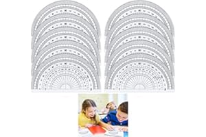 FEBBYA Goniometro a 180 gradi, 10 goniometri in plastica trasparente, 180 gradi, per misurare l'angolo