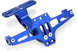 MZ-STORE Moto Universel CNC Aluminium Arrière Supports de Plaque D'immatriculation pour MT-01 MT-03 MT-07 MT-09 MT-10 TMAX 530 500 Z650 Z750 Z800 Z900 Z1000 Z1000SX Z300 Z250 (Bleu)