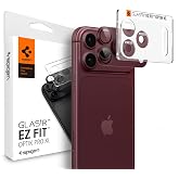 Spigen iPhone 18 Pro ile Uyumlu Kamera Lens Koruyucu Tam Kaplayan Cam Kolay Kurulum Glas.tR EZ Fit Optik Pro XL Dark Cherry -