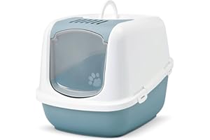 PETGARD Nestor Jumbo - Inodoro para gatos, tamaño XXL, color blanco y azul claro