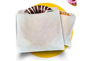 Simplelifeco UK 100 Pure Greaseproof Paper Food Bags (10 x 10”) | 100% Grease Resistant White Paper Sandwich Bags | B Corp