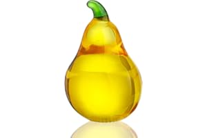 ZEERSHEE Statuetta in cristallo giallo a forma di pera in vetro soffiato a mano, in cristallo, frutta, fermacarte, ornamento in vetro, decorazione da collezione, casa, ufficio, studio